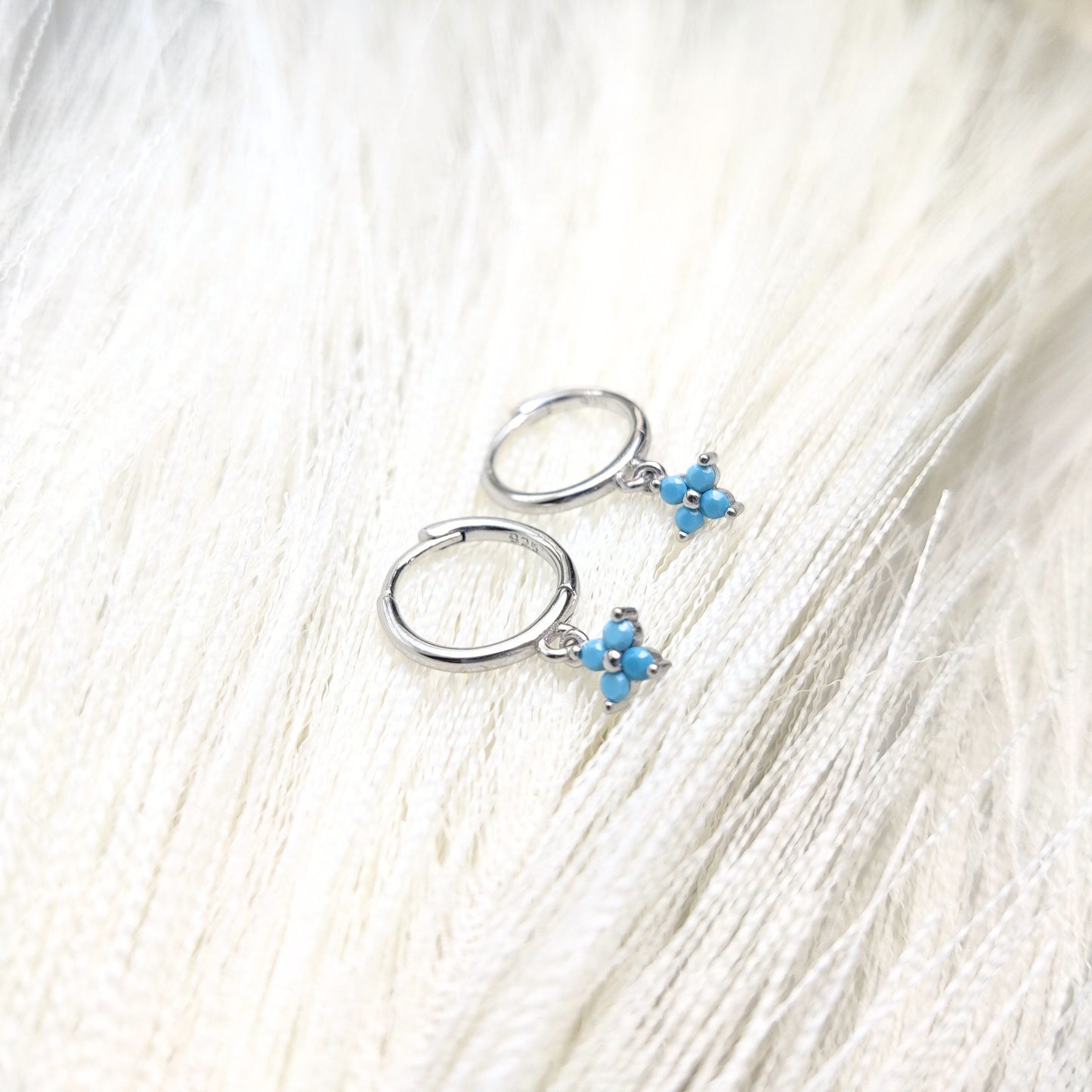 Radiant Charm Hoops, 925 Sterling Silver