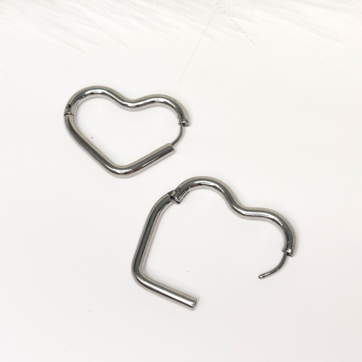 Endless Heart Hoops, 18K Gold PVD Stainless Steel Heart Hoop Earrings